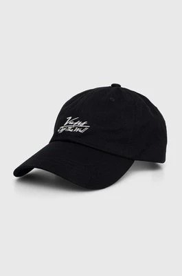 Zdjęcie produktu Vans czapka z daszkiem bawełniana kolor czarny z aplikacją