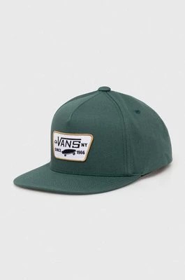 Zdjęcie produktu Vans czapka z daszkiem bawełniana kolor zielony z aplikacją
