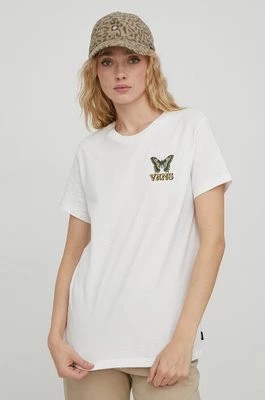 Zdjęcie produktu Vans t-shirt bawełniany damski kolor beżowy