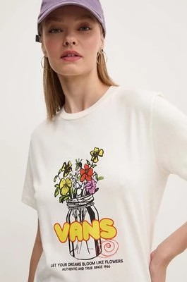 Zdjęcie produktu Vans t-shirt bawełniany damski kolor beżowy VN000KH2FS81