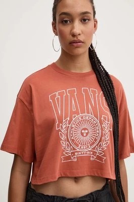 Zdjęcie produktu Vans t-shirt bawełniany damski kolor brązowy VN000HHEC9J1