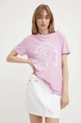 Zdjęcie produktu Vans t-shirt bawełniany damski kolor fioletowy