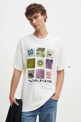 Zdjęcie produktu Vans t-shirt bawełniany męski kolor beżowy z nadrukiem VN000HFQFS81