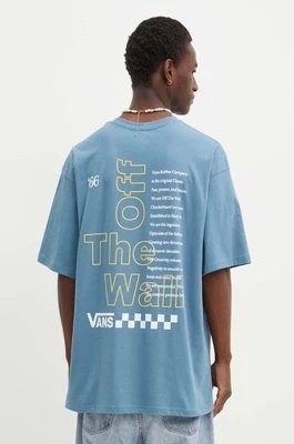 Zdjęcie produktu Vans t-shirt bawełniany męski kolor niebieski z nadrukiem VN000HFTJCN1