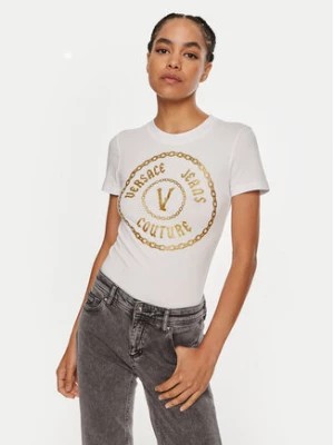 Zdjęcie produktu Versace Jeans Couture T-Shirt 77HAHT02 CJ03T Biały Slim Fit