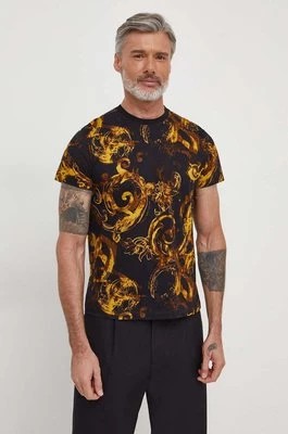 Zdjęcie produktu Versace Jeans Couture t-shirt bawełniany męski kolor czarny wzorzysty 76GAH6S0 JS287