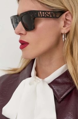 Zdjęcie produktu Versace okulary przeciwsłoneczne damskie kolor brązowy 0VE4431