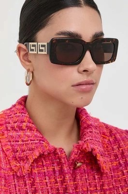 Zdjęcie produktu Versace okulary przeciwsłoneczne damskie kolor brązowy 0VE4444U