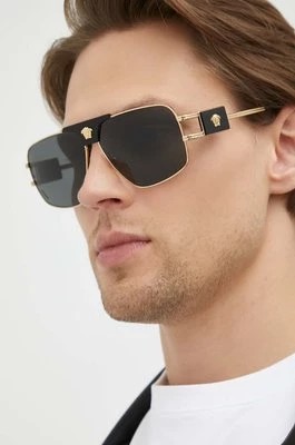 Zdjęcie produktu Versace okulary przeciwsłoneczne męskie kolor złoty 0VE2251