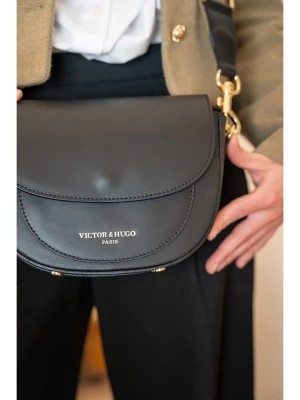 Zdjęcie produktu Victor & Hugo Paris Skórzana torebka "Aya" w kolorze czarnym - 17 x 23 x 7,5 cm rozmiar: onesize