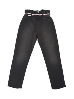 Zdjęcie produktu Vintage Chief Black Jeans z różowym paskiem Liu Jo