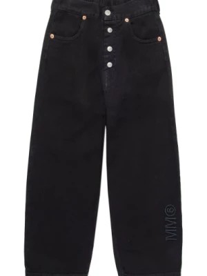 Zdjęcie produktu Vintage czarne jeansy z szerokimi nogawkami i logo MM6 Maison Margiela