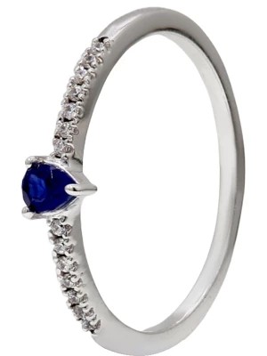 Zdjęcie produktu Vittoria Jewels Złoty pierścionek z diamentami i szafirem rozmiar: 57