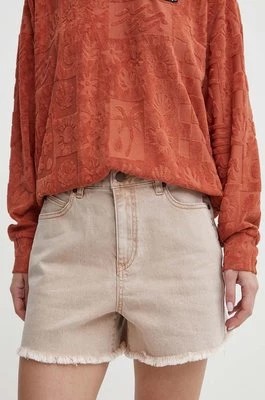 Zdjęcie produktu Volcom szorty damskie kolor beżowy gładkie high waist