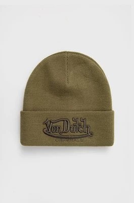 Zdjęcie produktu Von Dutch czapka kolor zielony z grubej dzianiny