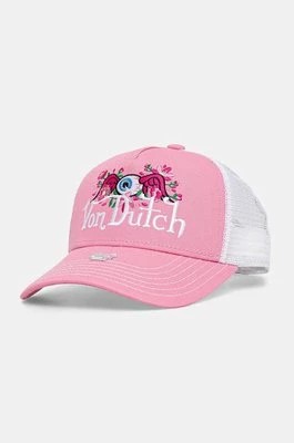 Zdjęcie produktu Von Dutch czapka z daszkiem TRUCKER MADISON kolor różowy z aplikacją 7030747