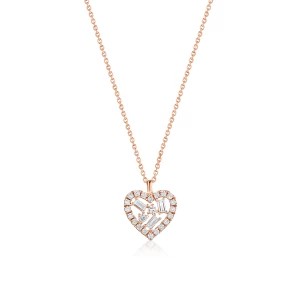 Zdjęcie produktu W.KRUK - Naszyjnik złoty serce z diamentami