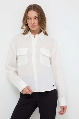 Zdjęcie produktu Weekend Max Mara koszula lniana kolor biały relaxed z kołnierzykiem klasycznym 2415111032600