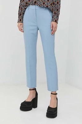 Zdjęcie produktu Weekend Max Mara spodnie Rana damskie kolor niebieski dopasowane high waist