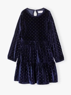 Zdjęcie produktu Welurowa sukienka dla dziewczynki z długim rękawem Lincoln & Sharks by 5.10.15.