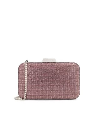 Zdjęcie produktu Wieczorowa torebka puzderko z różowymi kryształkami Kazar