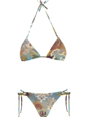 Zdjęcie produktu Wielokolorowy Bikini w Trójkącie z Detalami Strass Miss Bikini