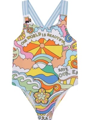 Zdjęcie produktu Wielokolorowy kostium kąpielowy dla dzieci z krzyżującymi się paskami Stella McCartney