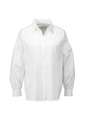 Zdjęcie produktu Wielokrotna biała bluzka z rękawami zdobionymi cyrkoniami Xandres