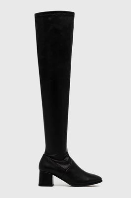 Zdjęcie produktu Wojas kozaki skórzane damskie kolor czarny na płaskim obcasie