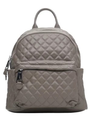 Zdjęcie produktu Women's Dark Grey Backpack made of Quilted Genuine Leather Estro Er00112158 Estro