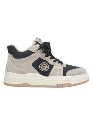 Zdjęcie produktu Womens Grey Black High-Top Sneakers made of Leather and Suede Estro Er00114288 Estro