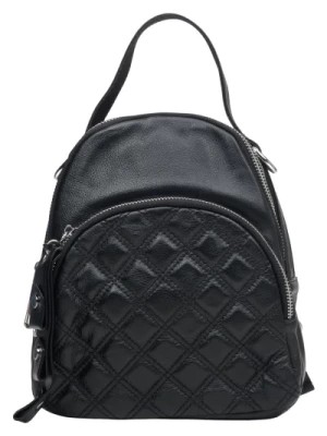 Zdjęcie produktu Women's Mini Backpack Purse made of Quilted Genuine Leather in Black Estro Er00113716 Estro