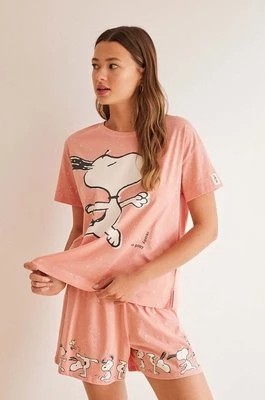 Zdjęcie produktu women'secret piżama bawełniana Snoopy kolor różowy bawełniana 3138529