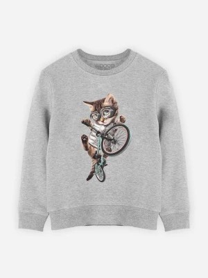 Zdjęcie produktu WOOOP Bluza "BMX Cat" w kolorze szarym rozmiar: 128