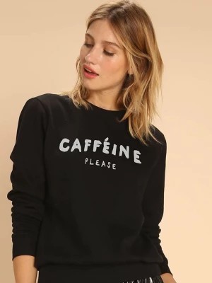 Zdjęcie produktu WOOOP Bluza "Caffeine Please" w kolorze czarnym rozmiar: XS