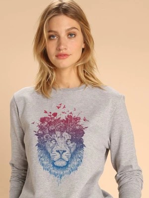 Zdjęcie produktu WOOOP Bluza "Floral Lion" w kolorze szarym rozmiar: XS