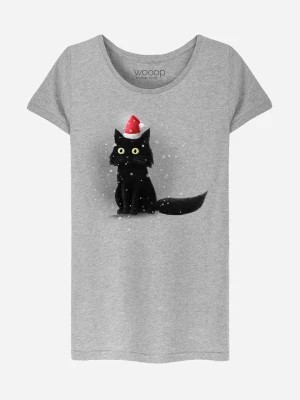 Zdjęcie produktu WOOOP Koszulka "Christmas Cat" w kolorze szarym rozmiar: S