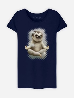 Zdjęcie produktu WOOOP Koszulka "Sloth Meditate" w kolorze granatowym rozmiar: XXL