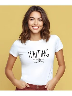 Zdjęcie produktu WOOOP Koszulka "Waiting is really not my thing" w kolorze białym rozmiar: L