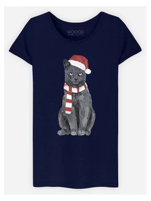 Zdjęcie produktu WOOOP Koszulka "Xmas Cat" w kolorze granatowym rozmiar: XXL