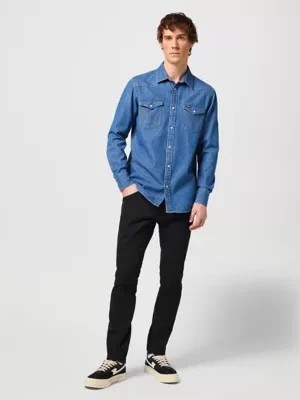 Zdjęcie produktu Wrangler Long Sleeve Western Shirt Barrel Blue Size