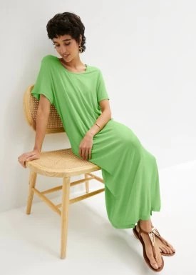 Zdjęcie produktu Wygodna sukienka shirtowa maxi z rozcięciem bonprix