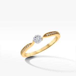 Zdjęcie produktu Wyjątkowy pierścionek ze złota z cyrkoniami