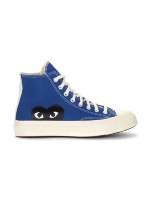 Zdjęcie produktu Wysokie Sneakersy w Niebieskim Kanwie z Czarnym Sercem Comme des Garçons Play