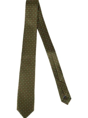 Zdjęcie produktu Wzorzysty Zielony Jedwabny Krawat Errico Formicola