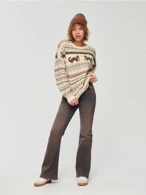 Zdjęcie produktu Żakardowy sweter we wzory beżowy House