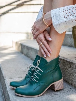 Zdjęcie produktu Zapato Skórzane botki w kolorze zielonym rozmiar: 38