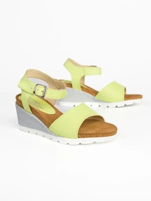 Zdjęcie produktu Zapato Skórzane sandały w kolorze zielonym na koturnie rozmiar: 39