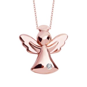 Zdjęcie produktu Zawieszka z różowego złota z diamentem - anioł Biżuteria YES