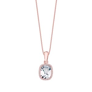 Zdjęcie produktu Zawieszka z różowego złota z topazem i diamentami - Daylight Daylight - Biżuteria YES